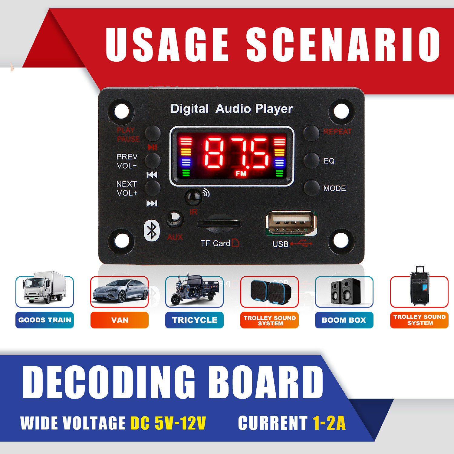 12V inalámbrico manos libres B - Audio Music Recorder reseña y precio